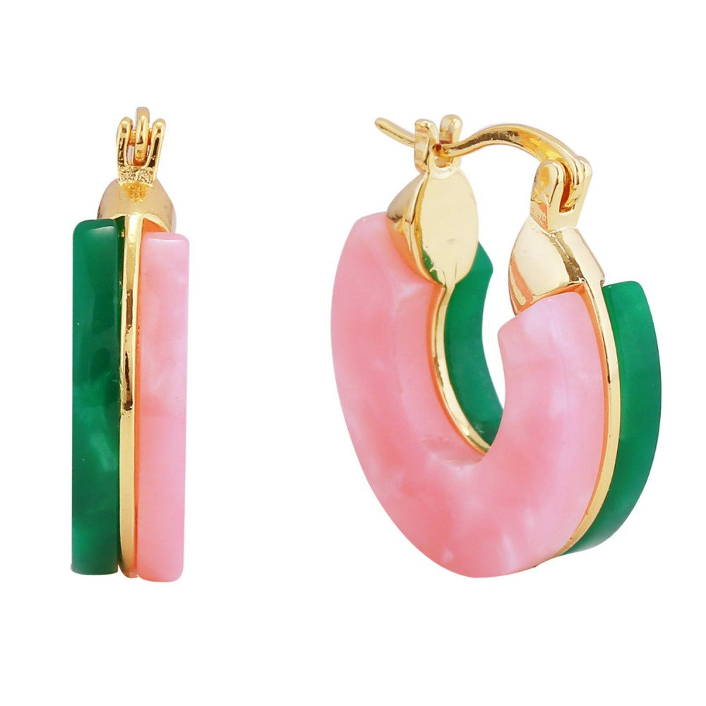 Pink and green earrings hotsell