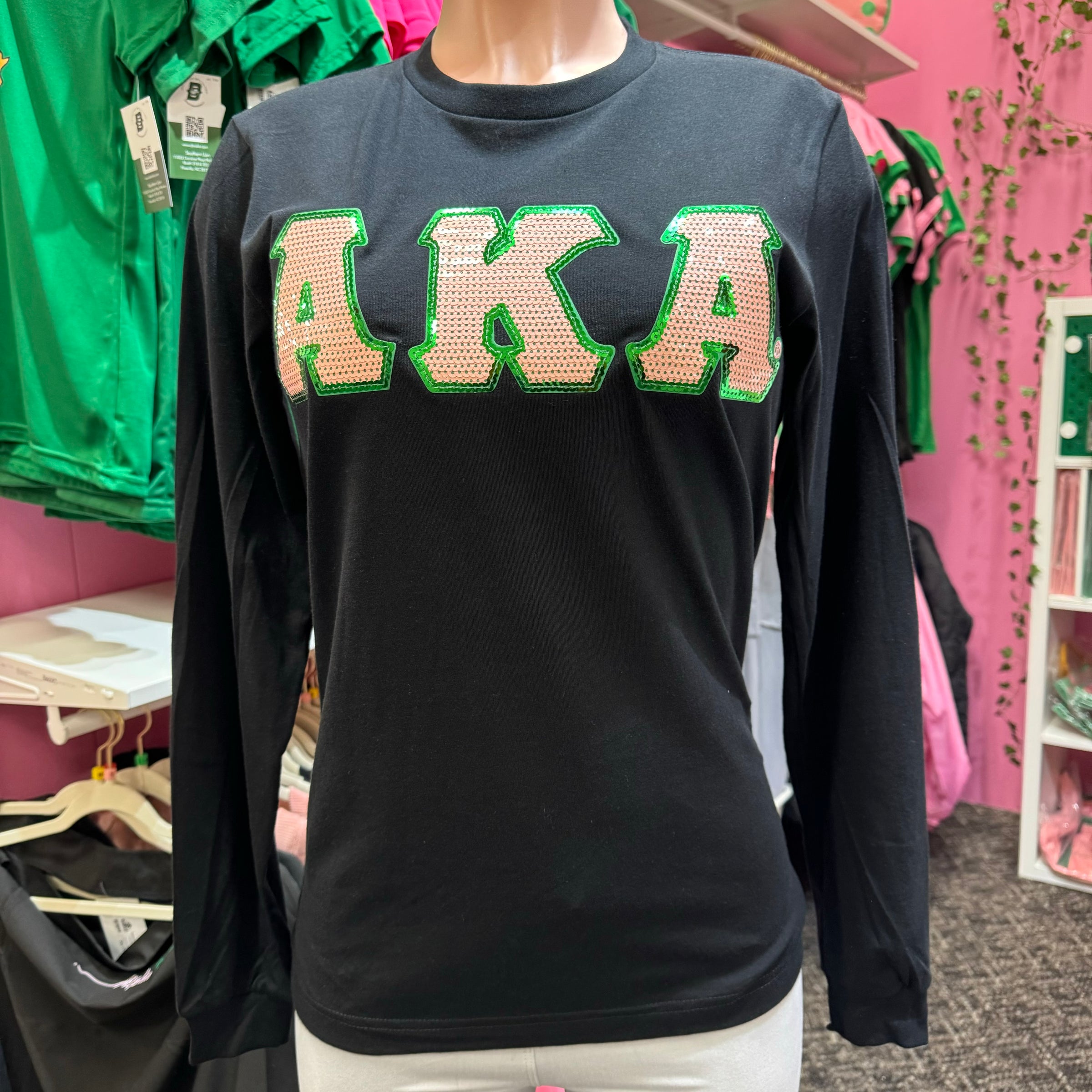 AKA Sequin Letters Long T-shirt