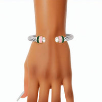 AKA Inspired Cable Classic Silver Bangle Bracelet