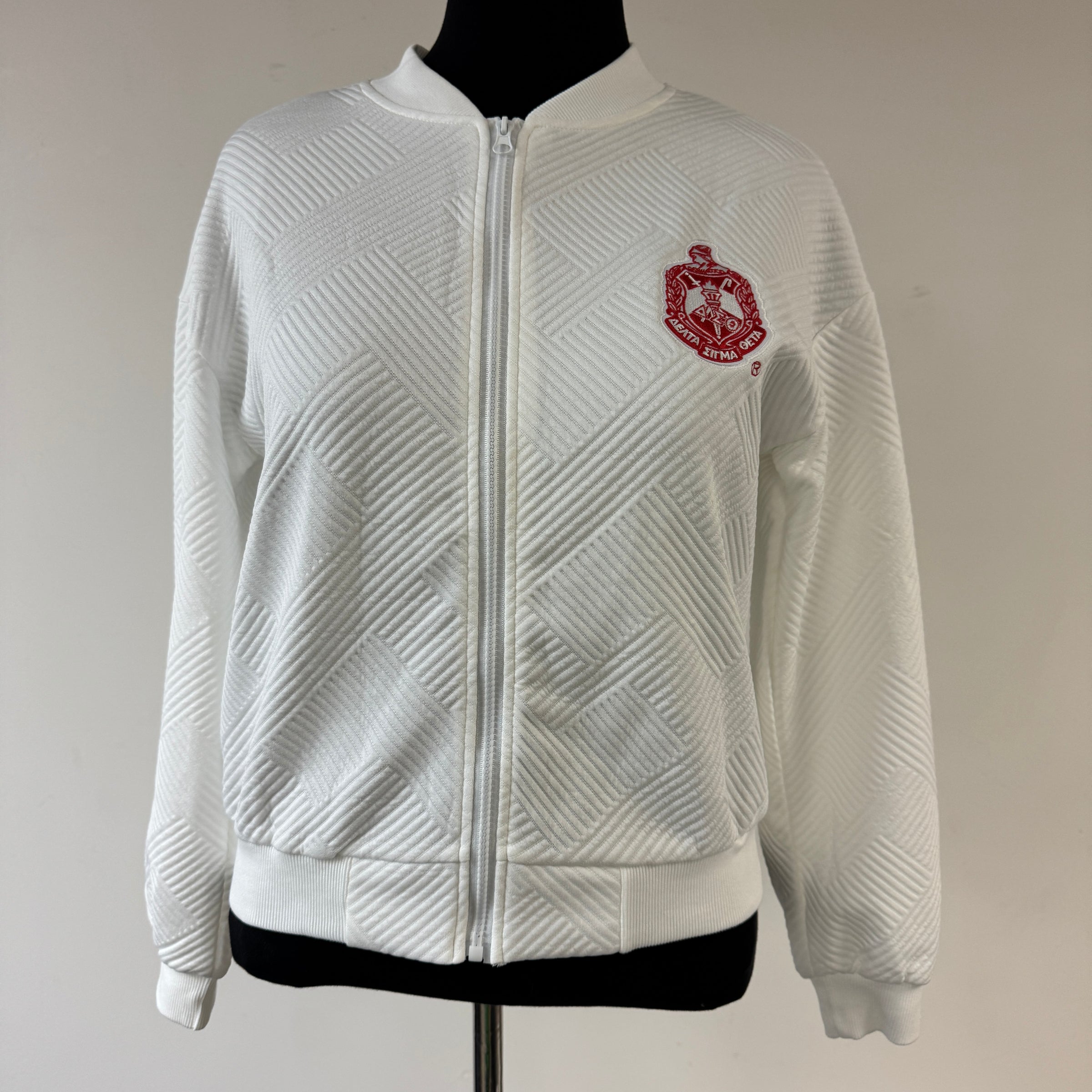 Delta White Quilted Zip Jacket - New