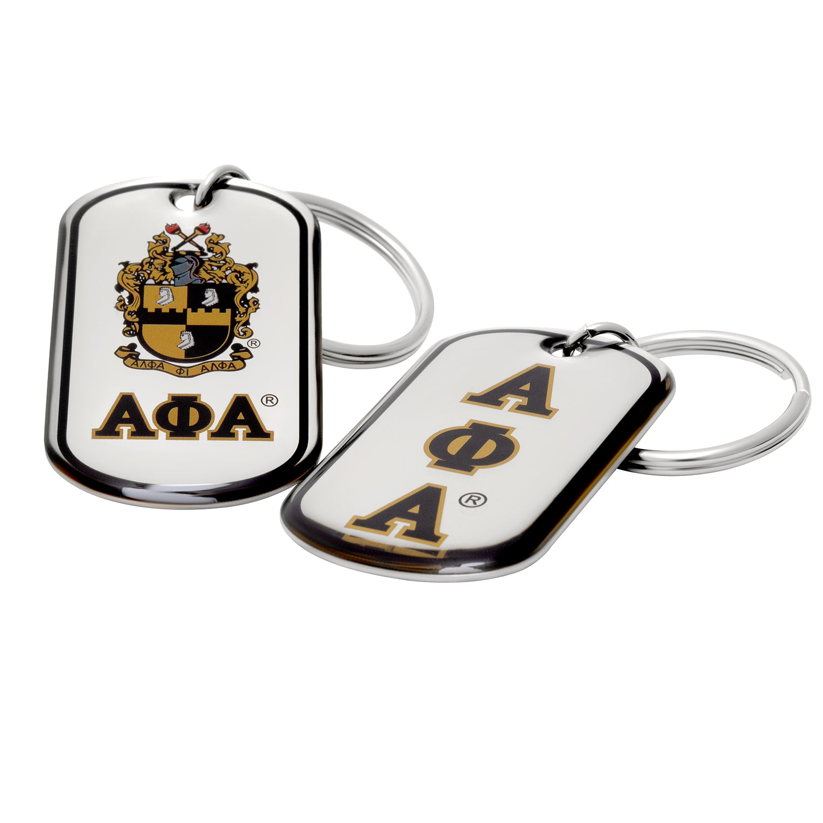 Alpha Reversible Dog Tag Key Chain