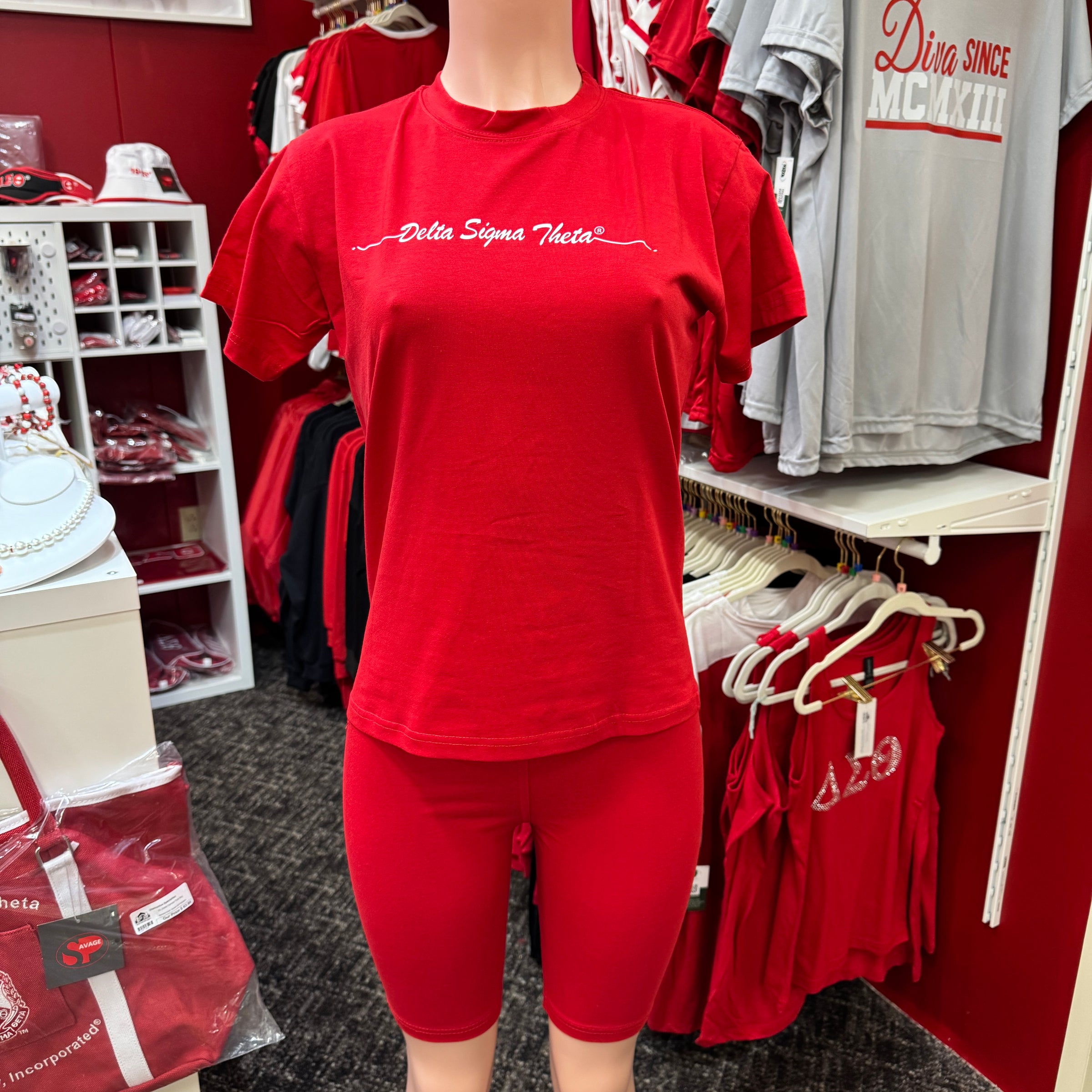 Delta Red T-shirt and Short Set