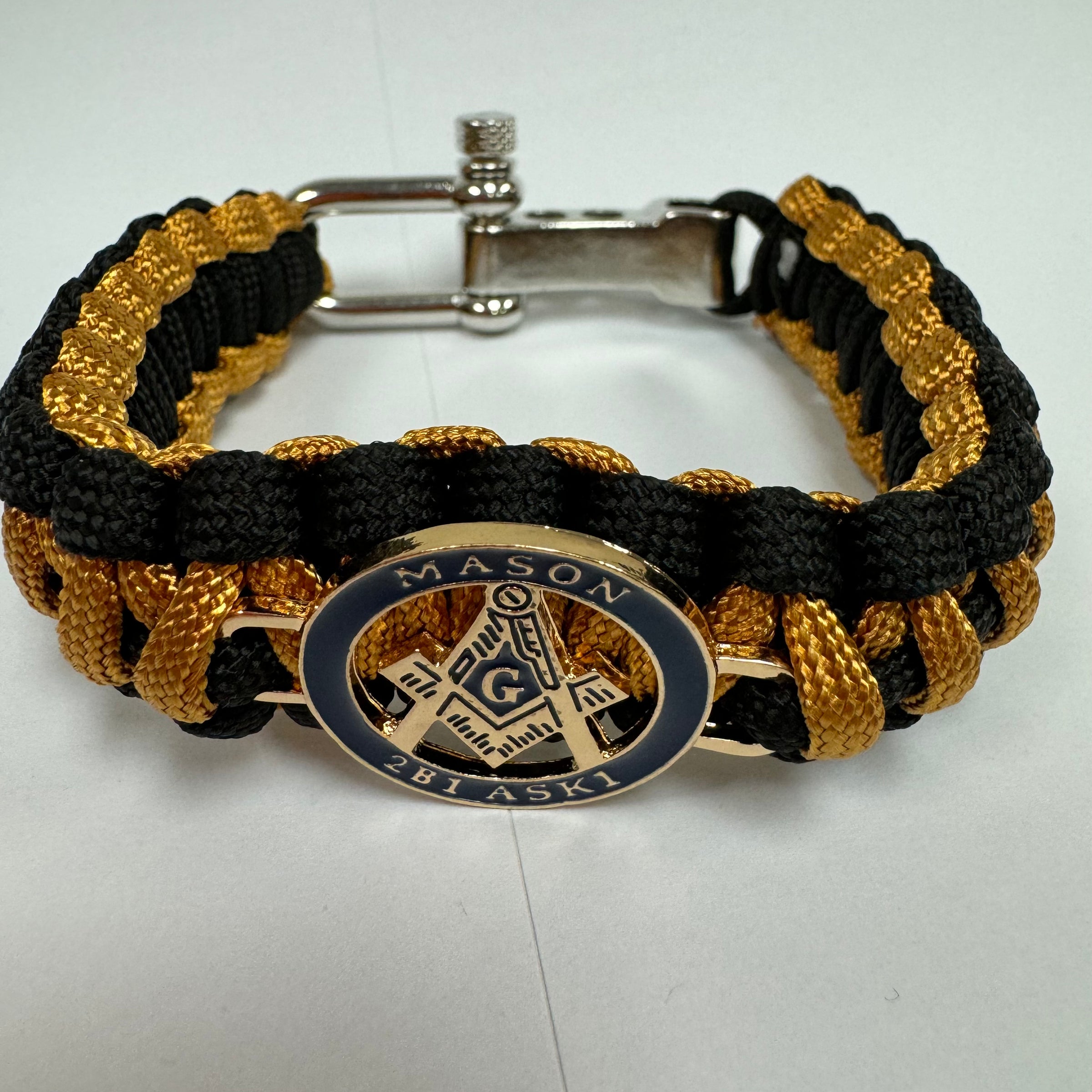 Mason Paracord Bracelet Black & Gold