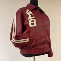 Delta Crimson Cream Faux Leather Jacket