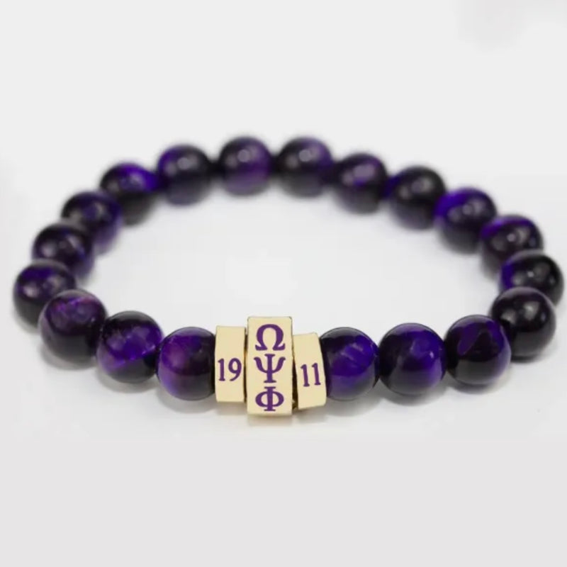 Omega Bead Bracelet Purple