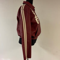 Delta Crimson Cream Faux Leather Jacket