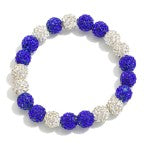 Two Tone Rhinestone Studded Stretch Bracelet