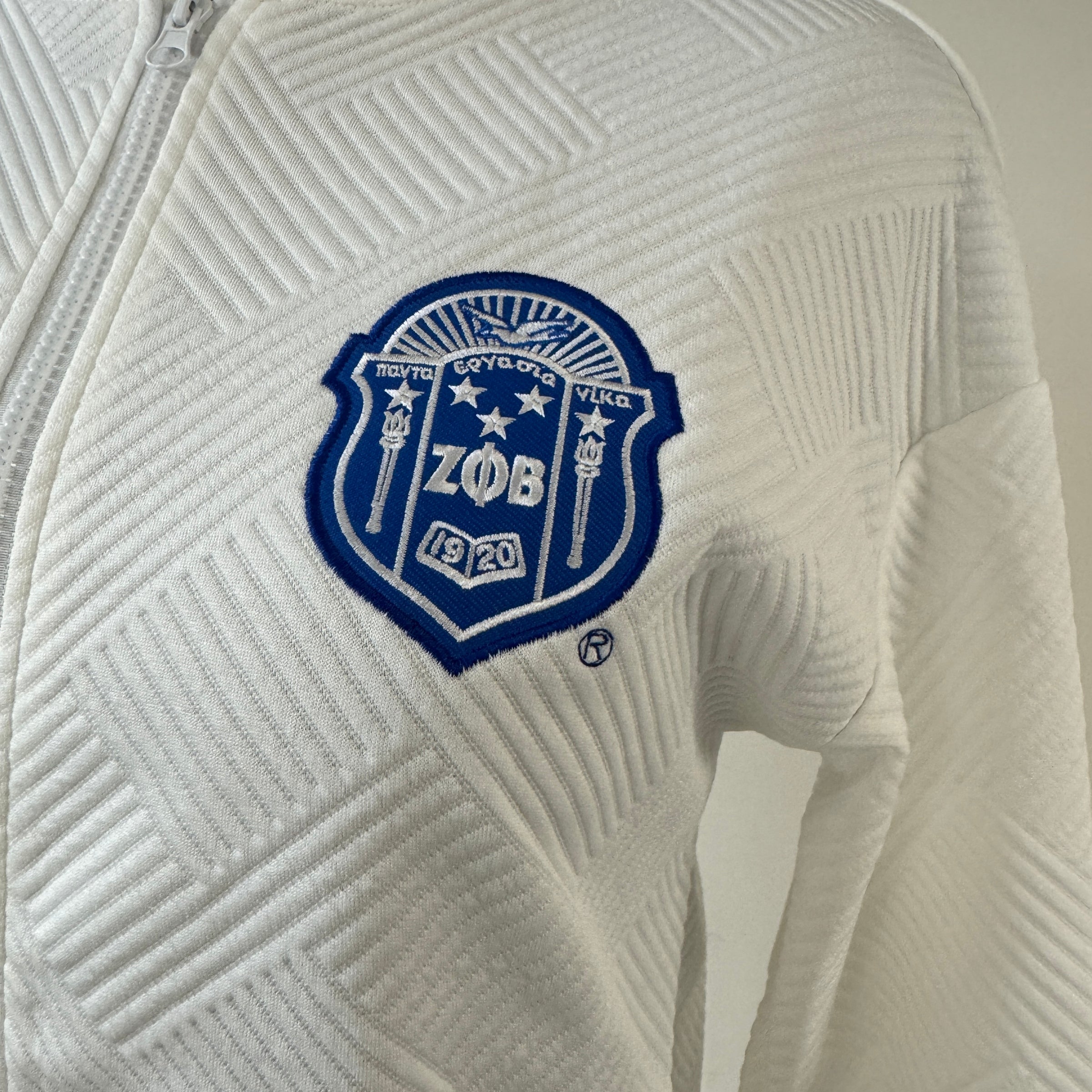 Zeta White Quilted Zip Jacket - New