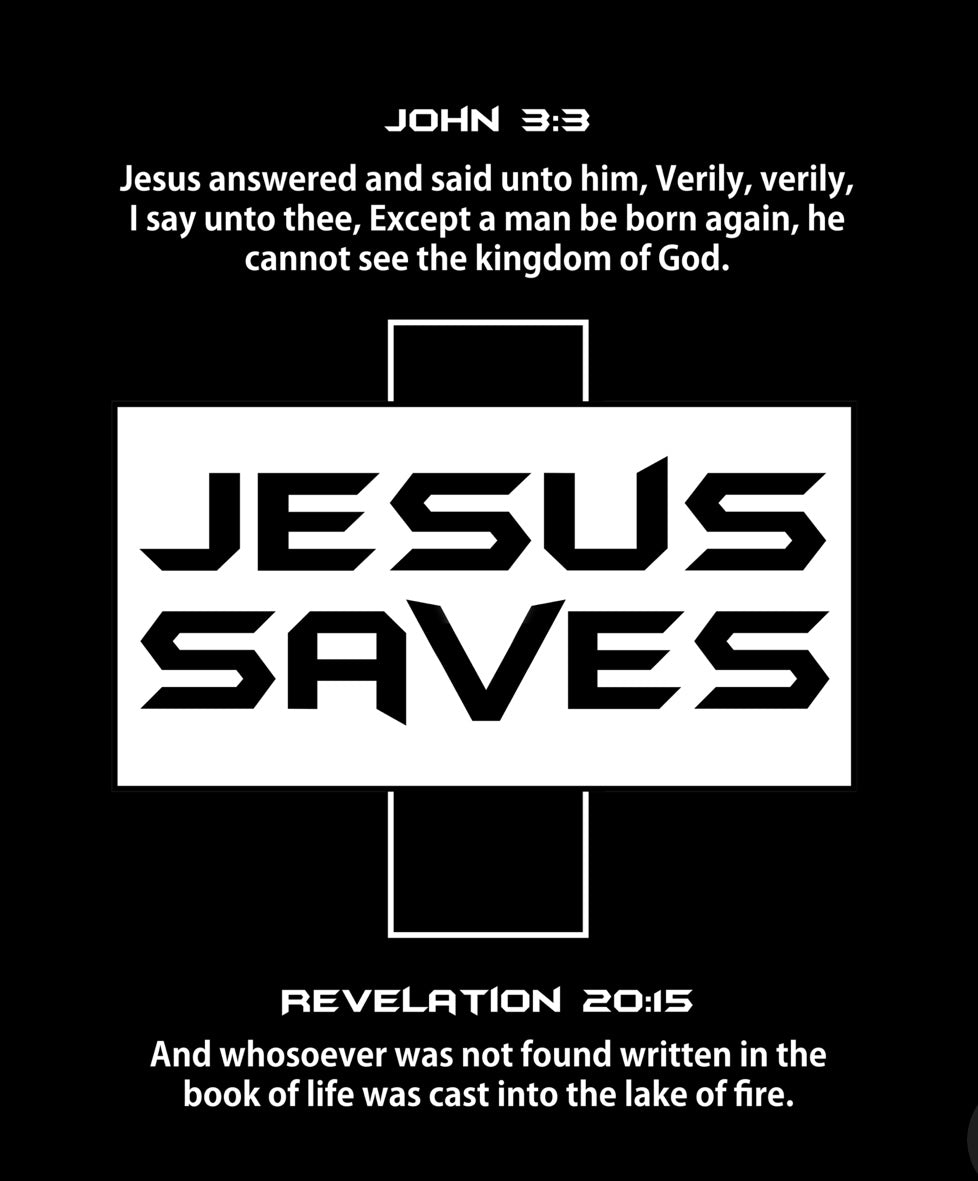 Jesus Saves White/Black (Design Only for Black Shirts)