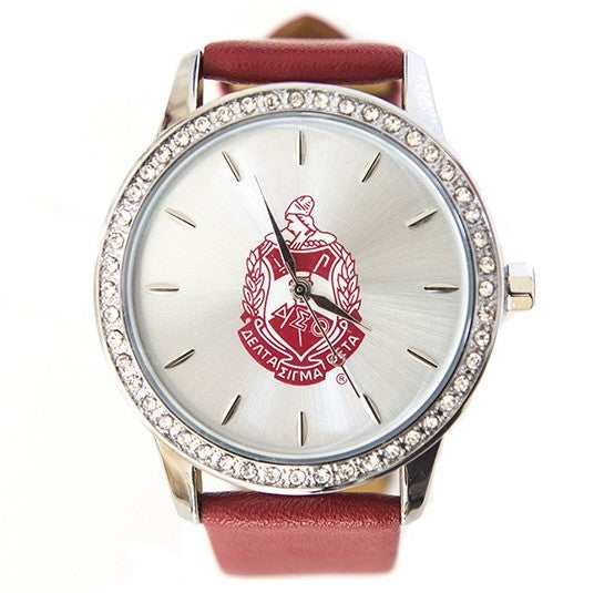 Delta Leather Band Watch w/Shield