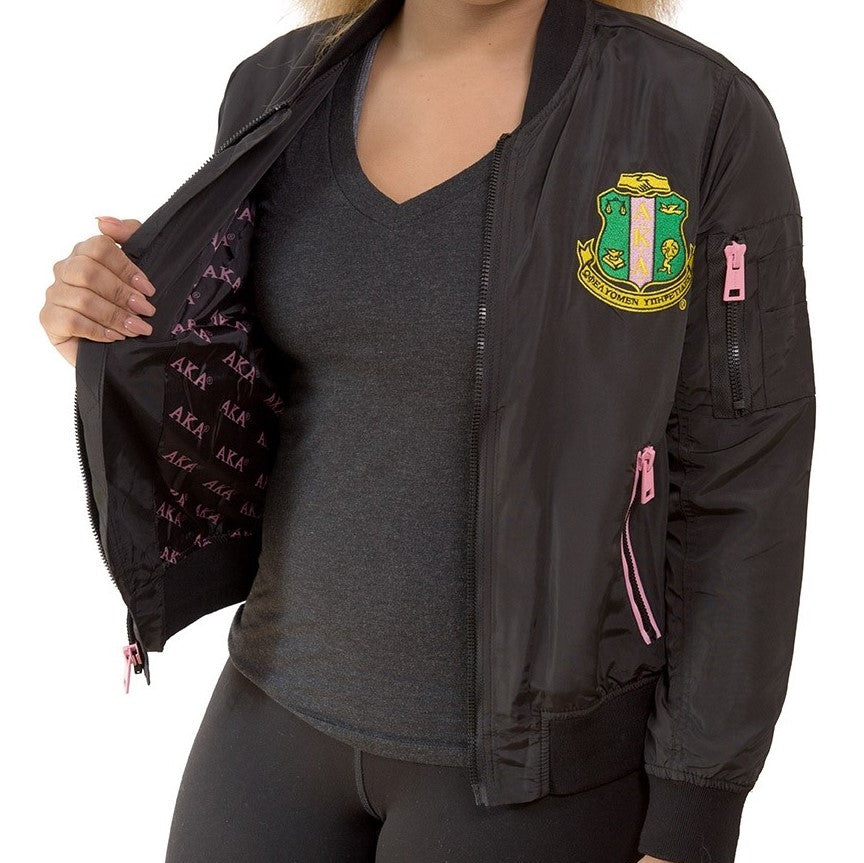 AKA Satin Bomber Jacket