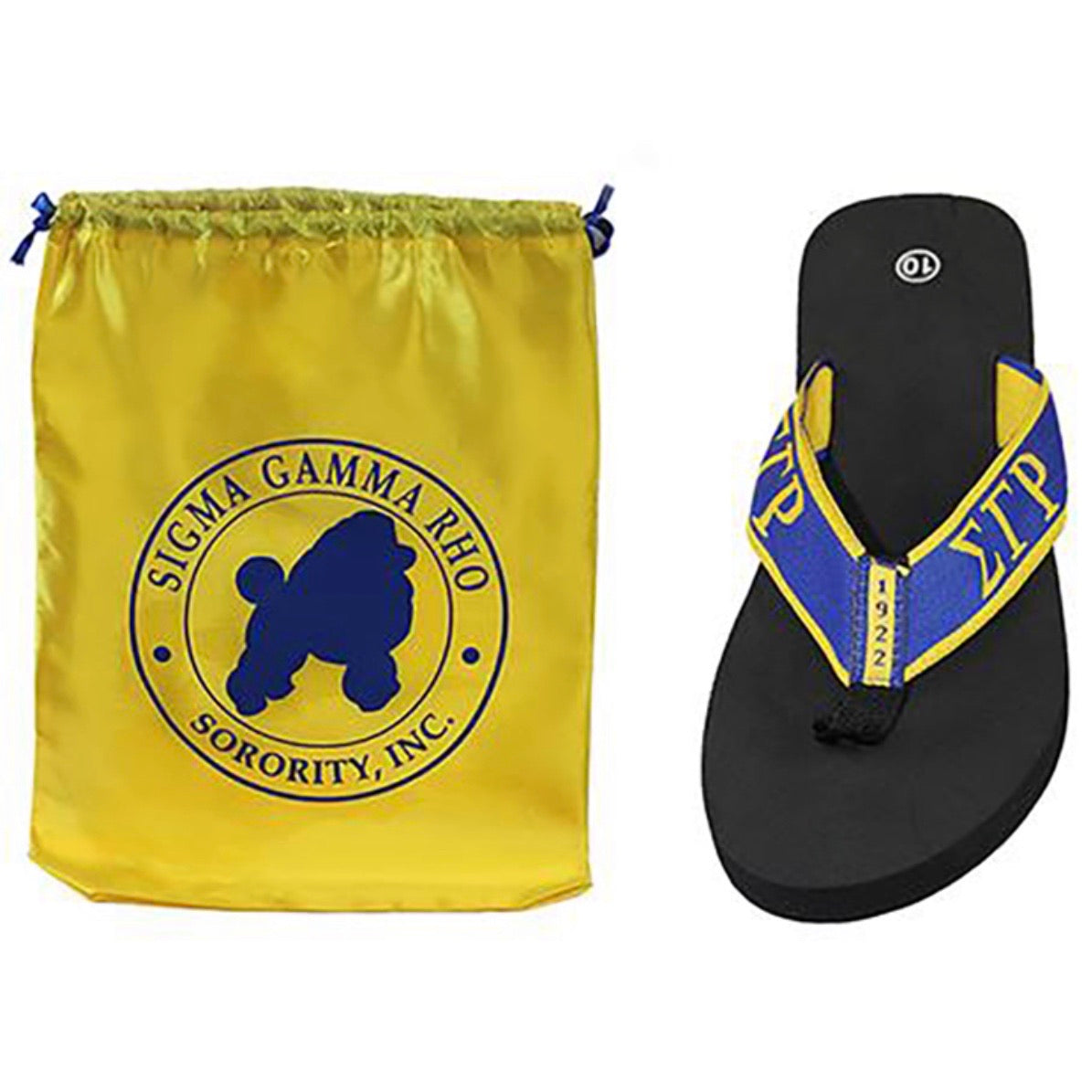 SGRho Flip Flops with Satin Shoe Bag