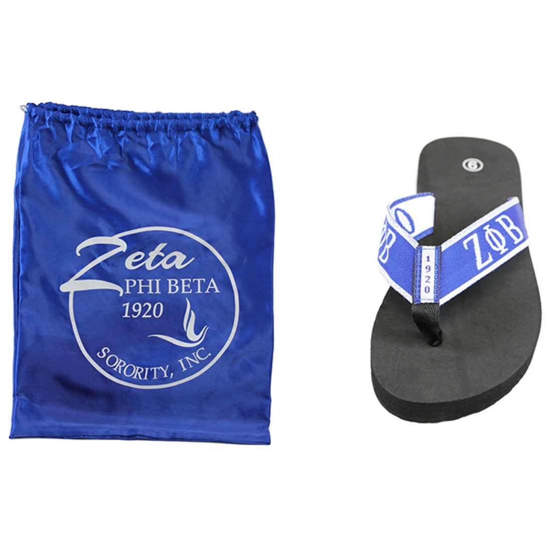 Zeta Flip Flops with Satin Shoe Bag