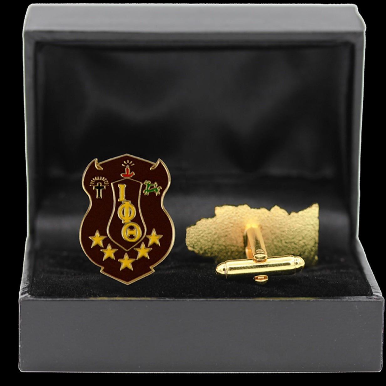 Iota Cuff Links Shield with Letters