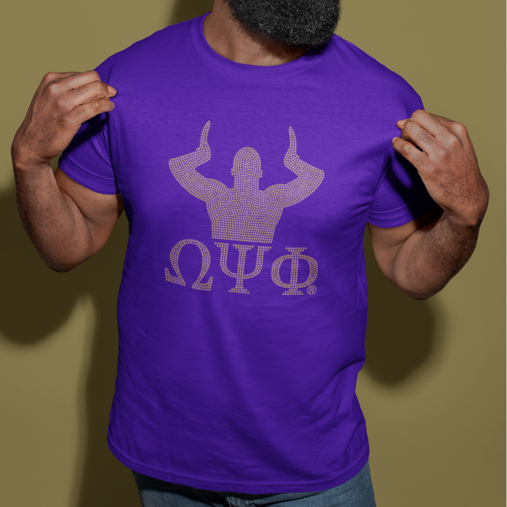Omega Man Gold Studs w/Letter T-shirt