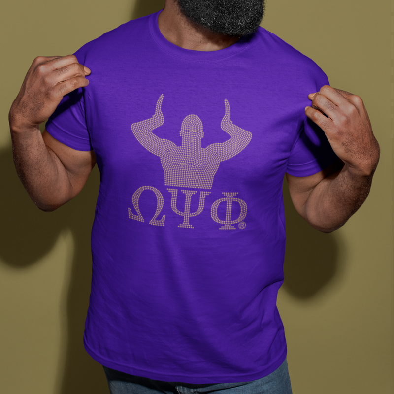 Omega Man Gold Studs w/Letter T-shirt