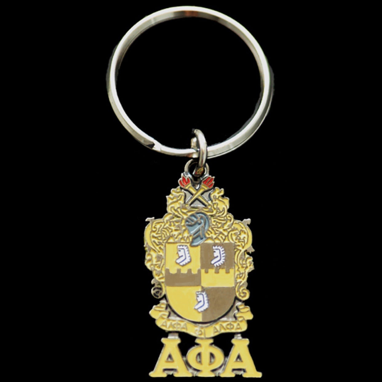 Alpha Shield with Letters Key Chain