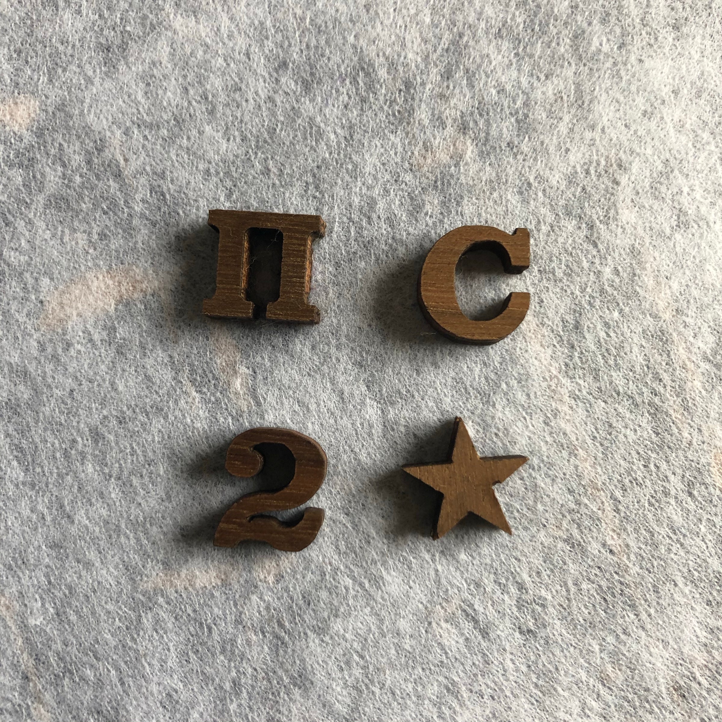 Wood Peel & Stick 1/2 inch Greek & ABCs