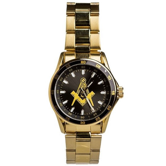 Mason Gold Steel Watch with Shield