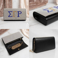 SGRho Rhinestone Flap Snap Clutch Bag
