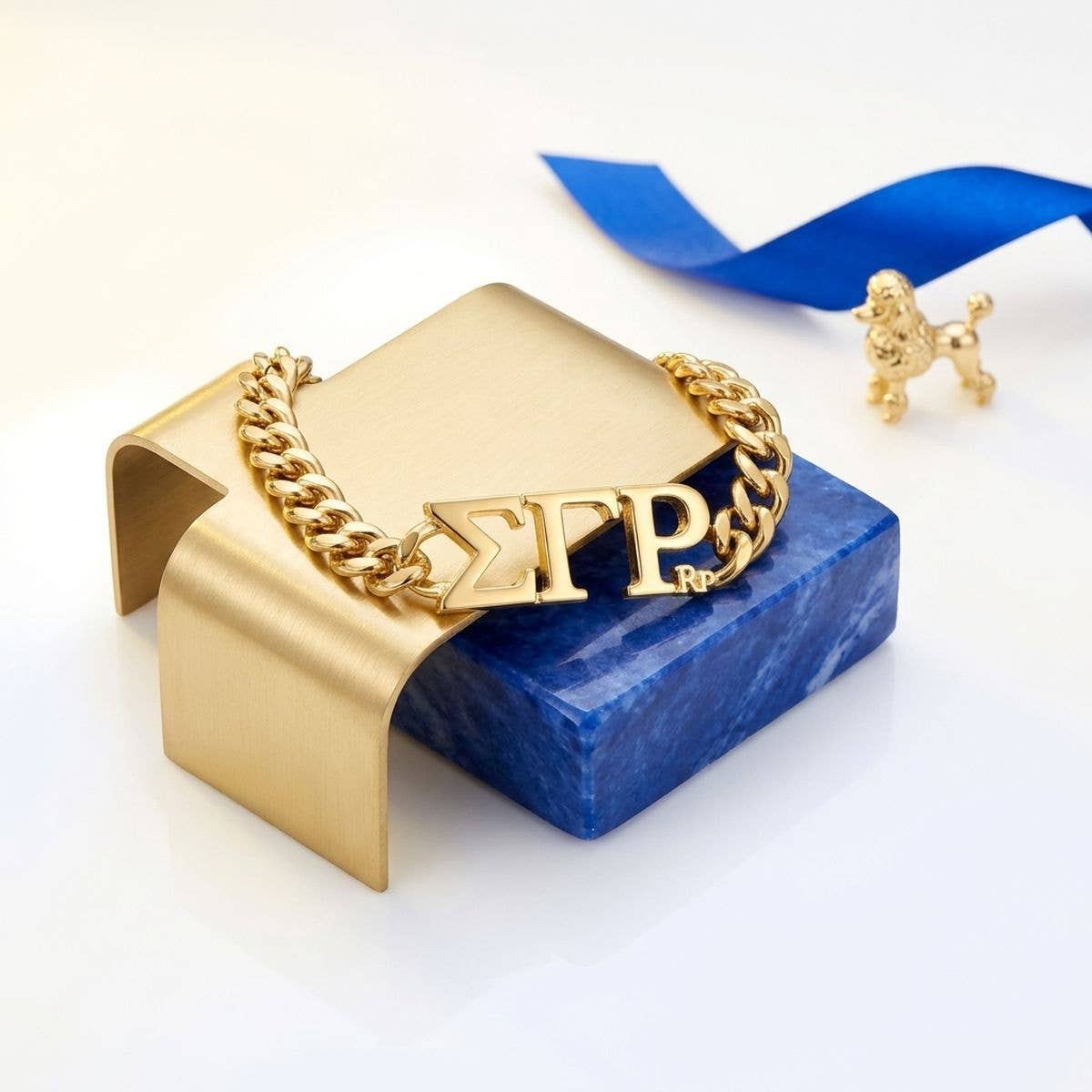 SGRho Gold Chain Greek Letter Bracelet