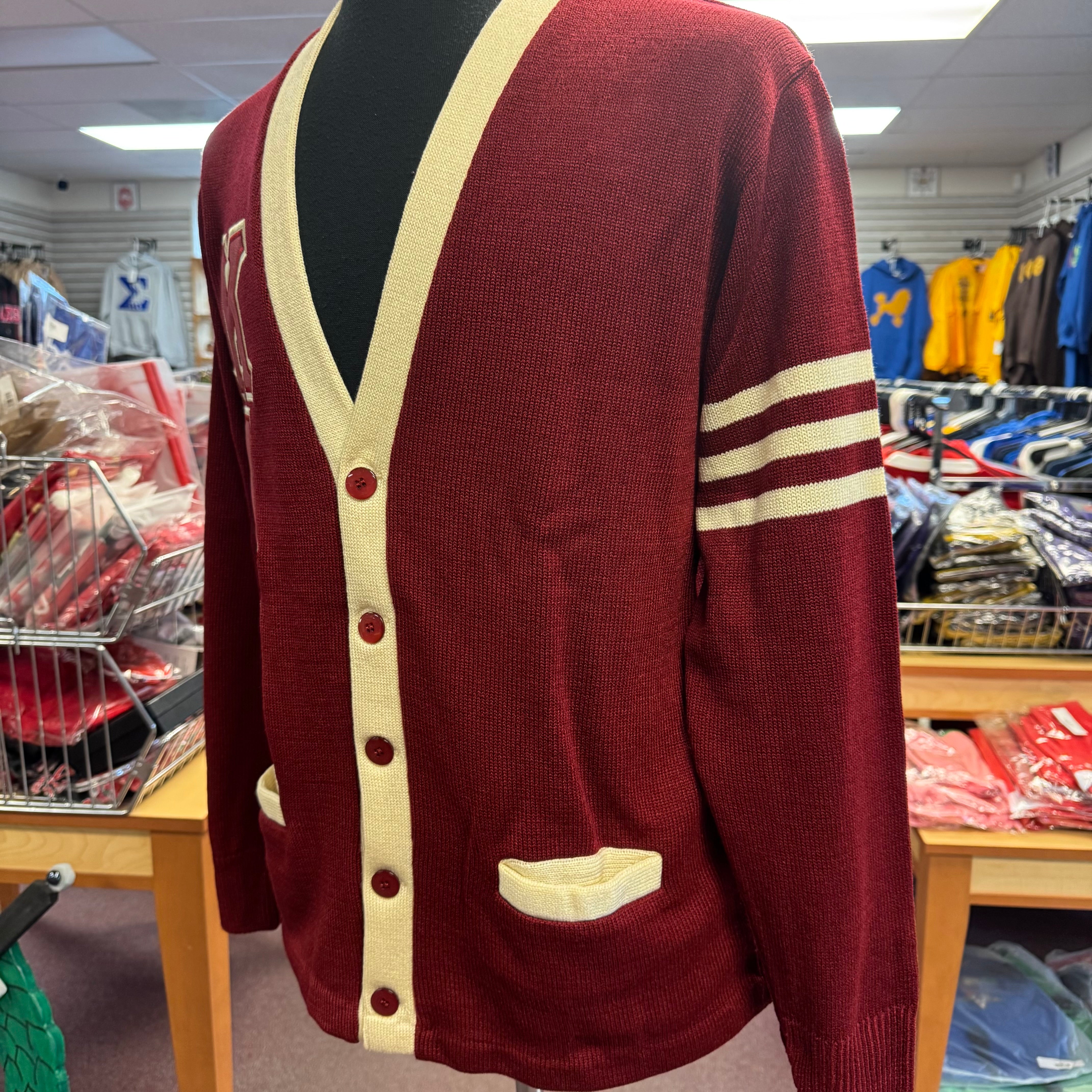Kappa Varsity Cardigan Crimson and Cream – Distinctive Specialties