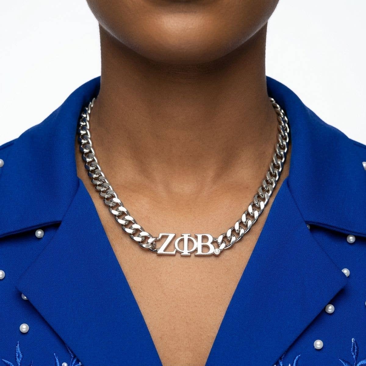 Zeta Silver Chain Greek Letter Necklace