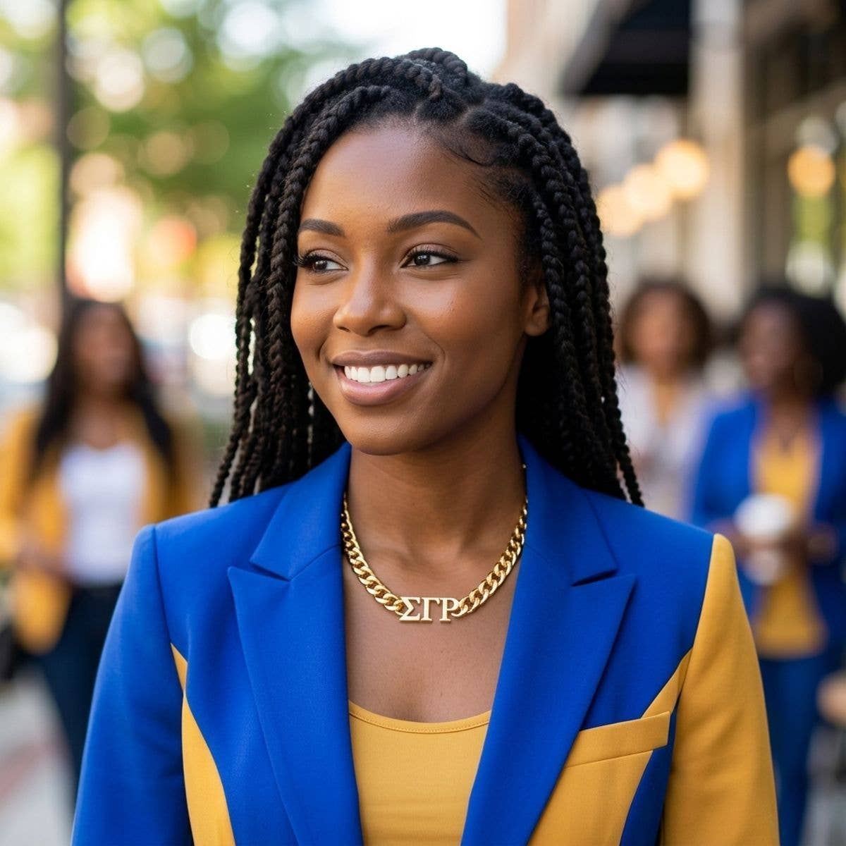 SGRho Sorority Gold Chain Greek Letter Necklace