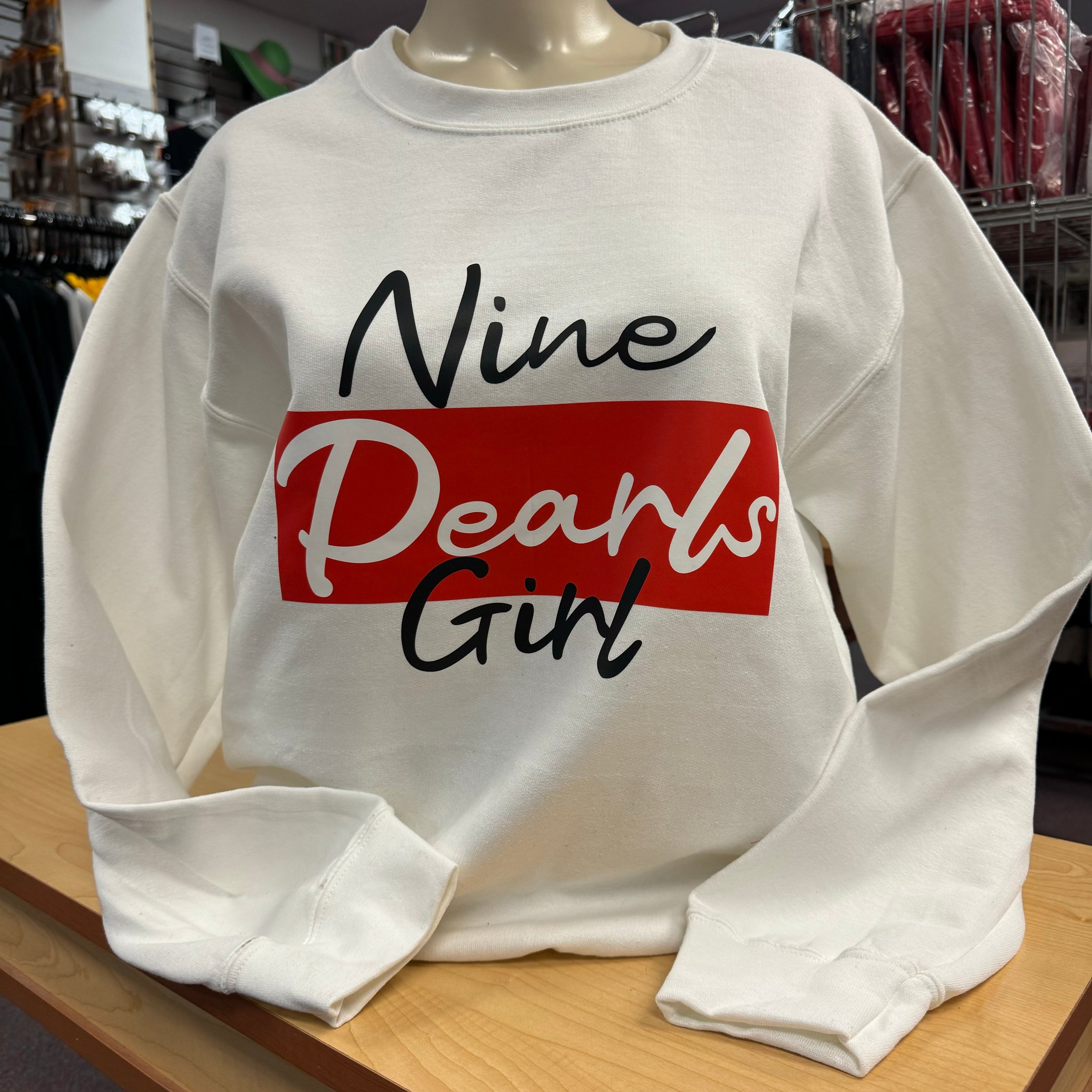 Delta Nine Pearls Girl Sweatshirt White