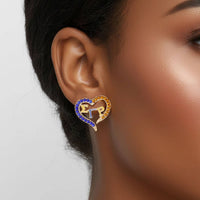 SGRho Heart Bling Earrings