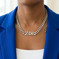 Zeta Silver Chain Greek Letter Necklace