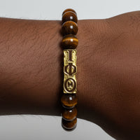 SL Iota Tiger Eye Bead Bracelet