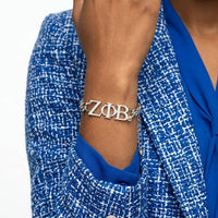 Zeta Silver Chain Greek Letter Bracelet