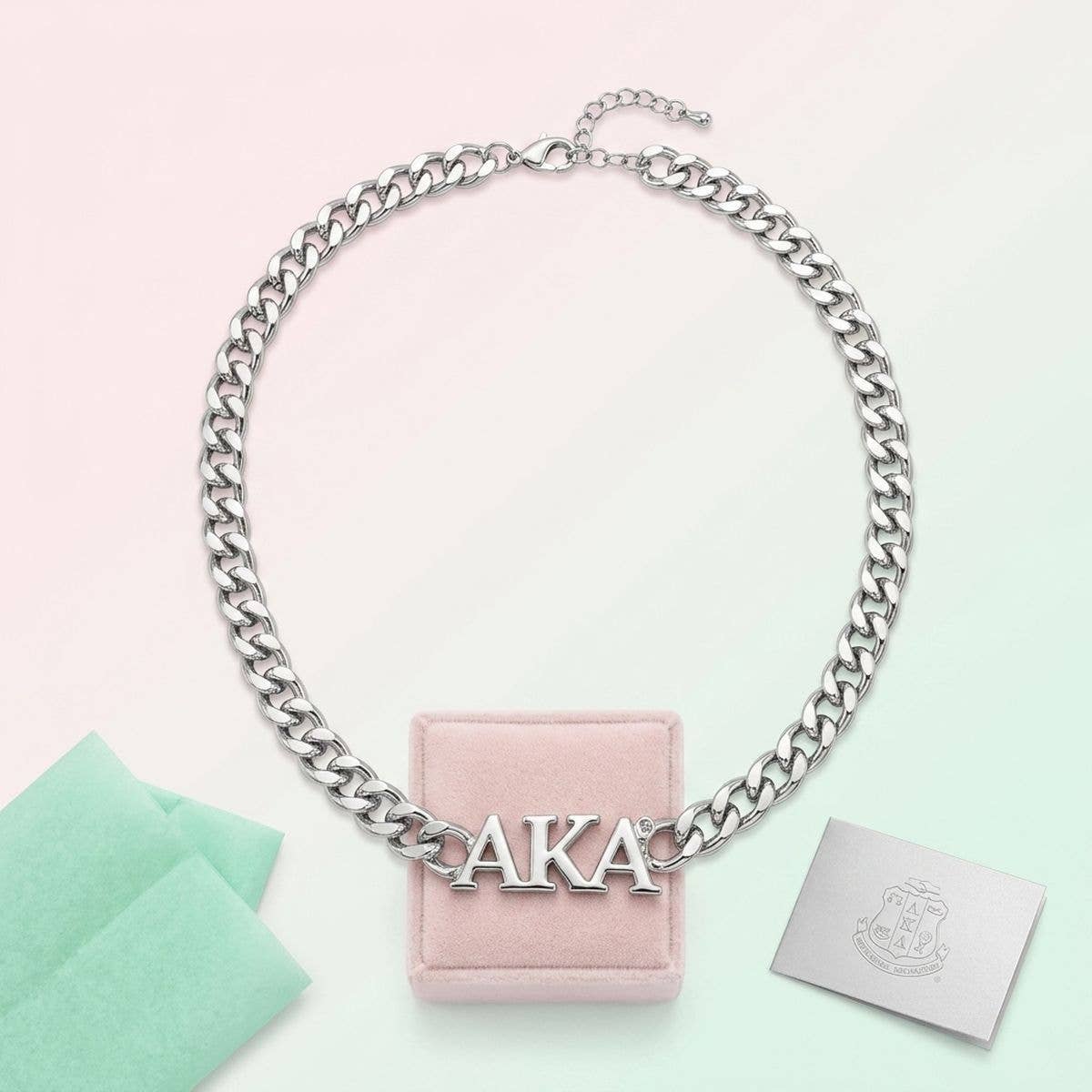 AKA Silver Chain Greek Letter Necklace
