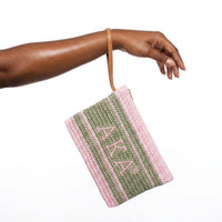 AKA Faded Embroidered Pouch Bag