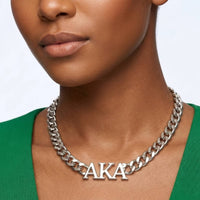 AKA Silver Chain Greek Letter Necklace