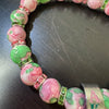 AKA Bead Bracelet Marble Pink and Green - New!