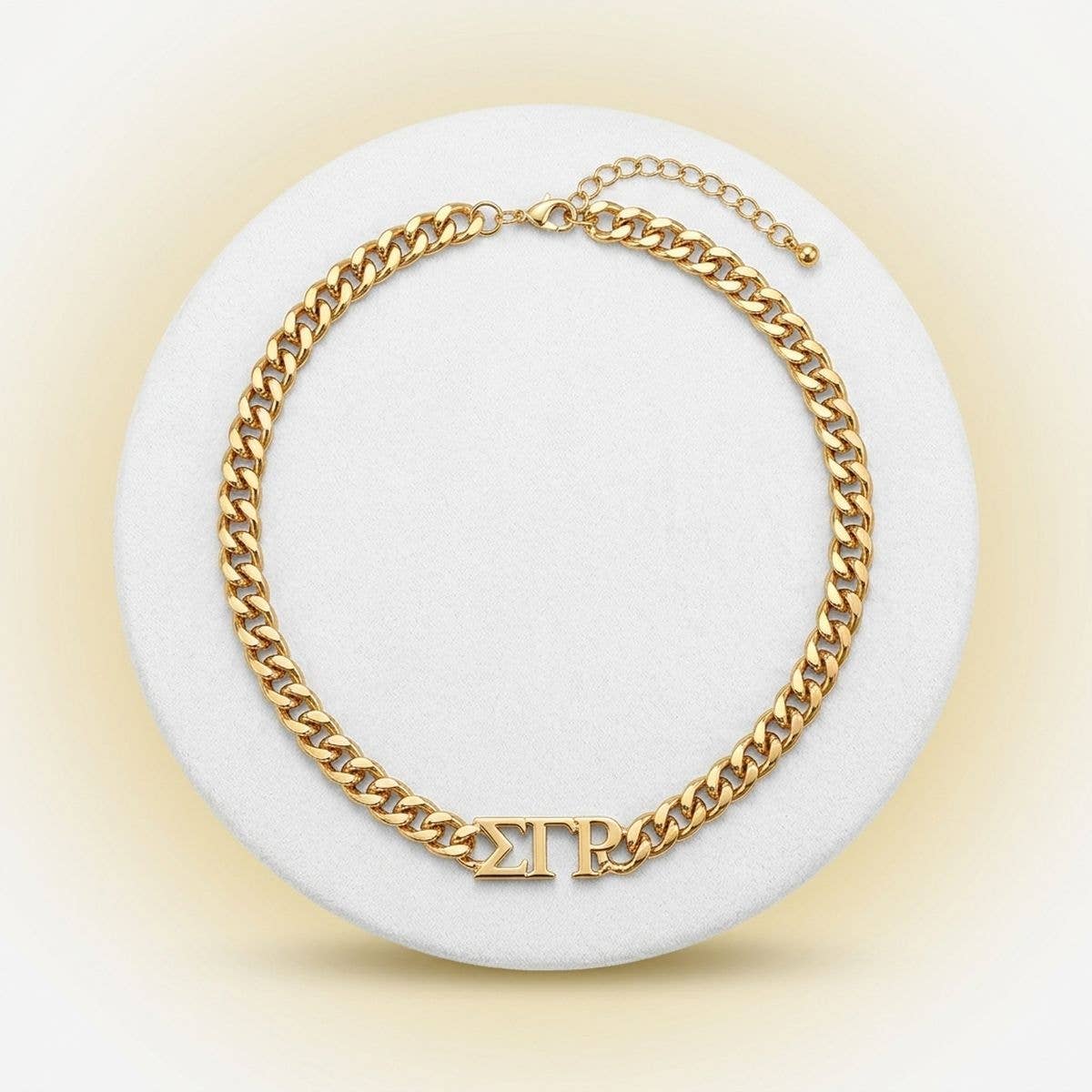 SGRho Sorority Gold Chain Greek Letter Necklace