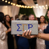 SGRho Rhinestone Flap Snap Clutch Bag