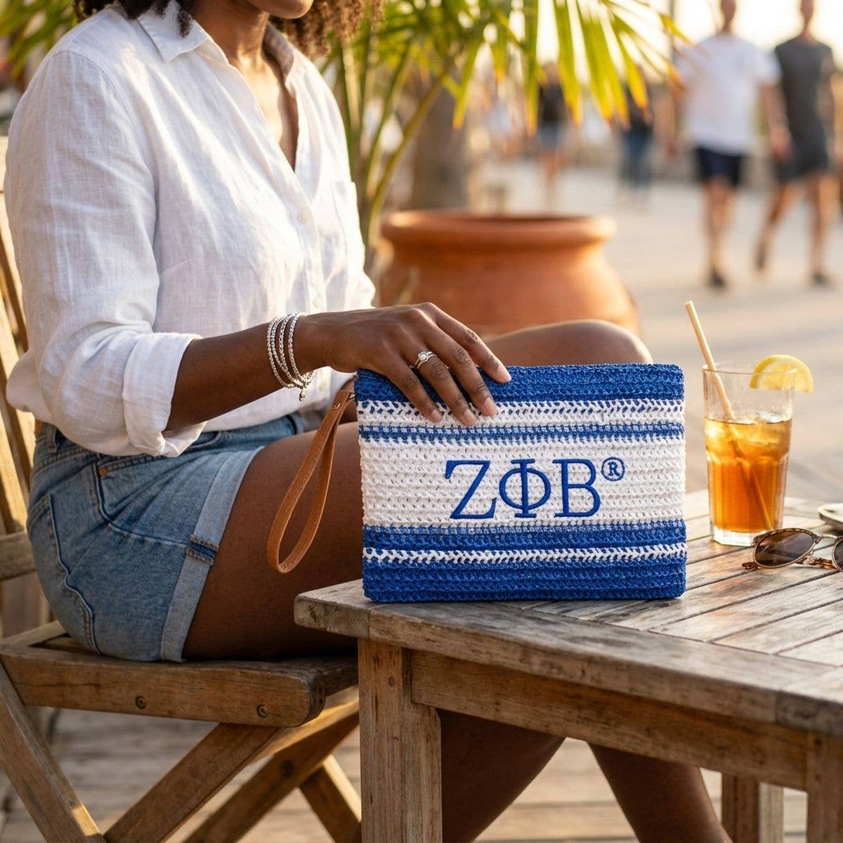 Zeta Embroidered Pouch Bag