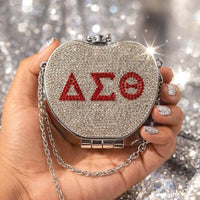 Delta Mini Rhinestone Heart Crossbody Compact