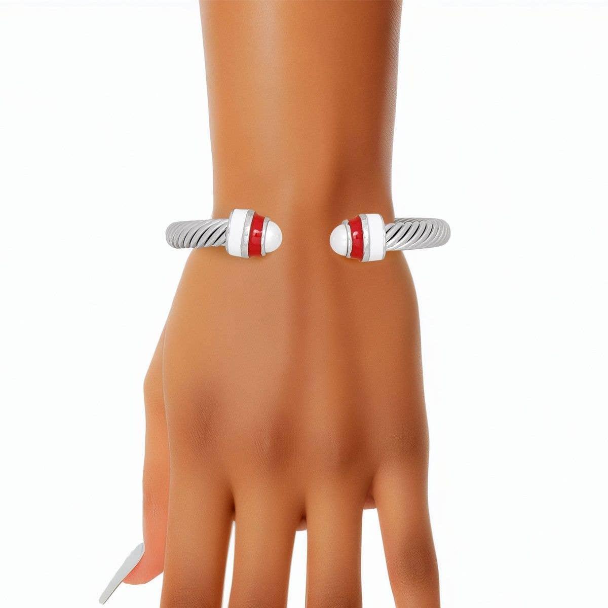 Delta Inspired Cable Bangle Bracelet