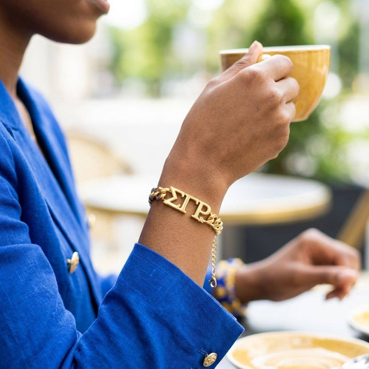SGRho Gold Chain Greek Letter Bracelet