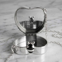 Delta Mini Rhinestone Heart Crossbody Compact