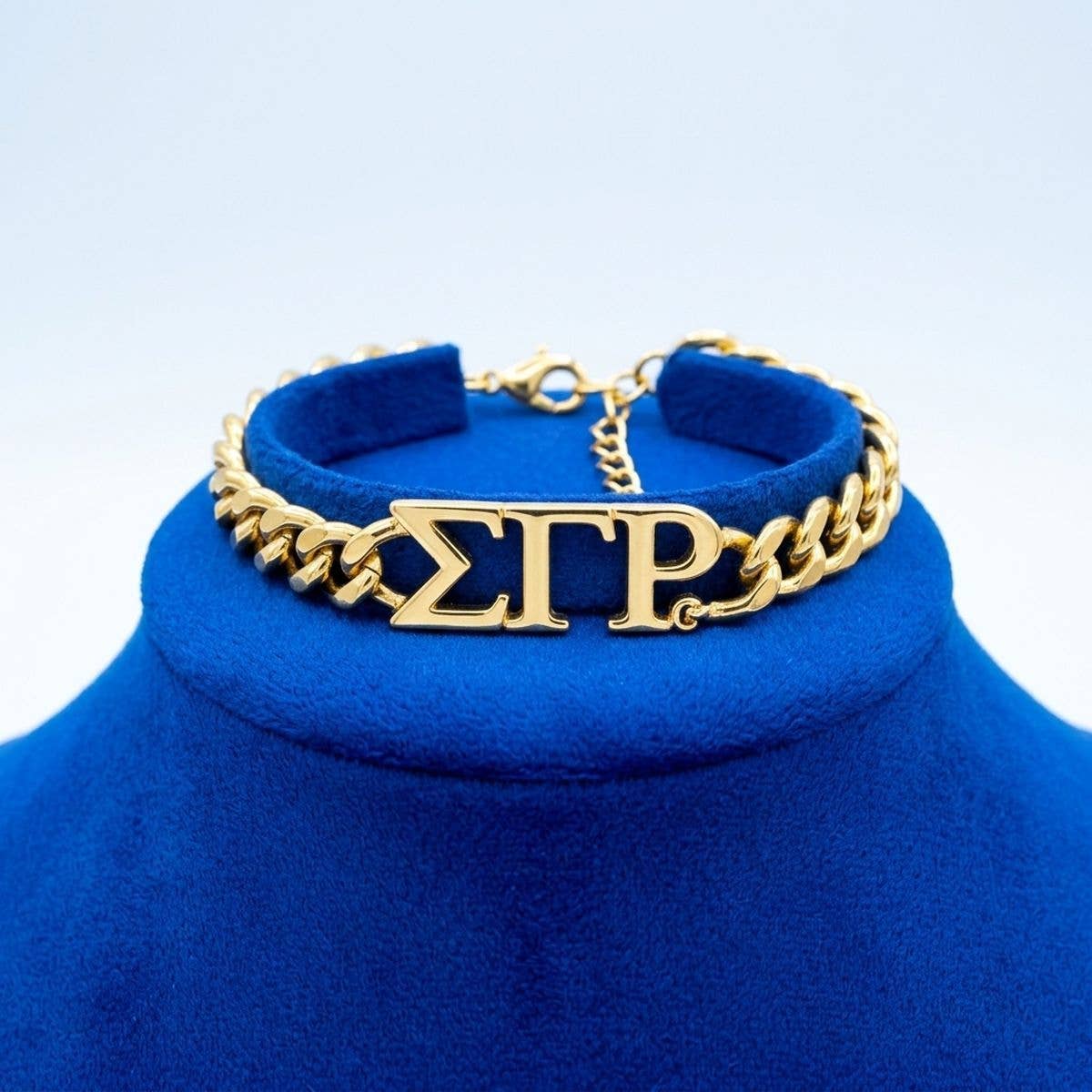 SGRho Gold Chain Greek Letter Bracelet