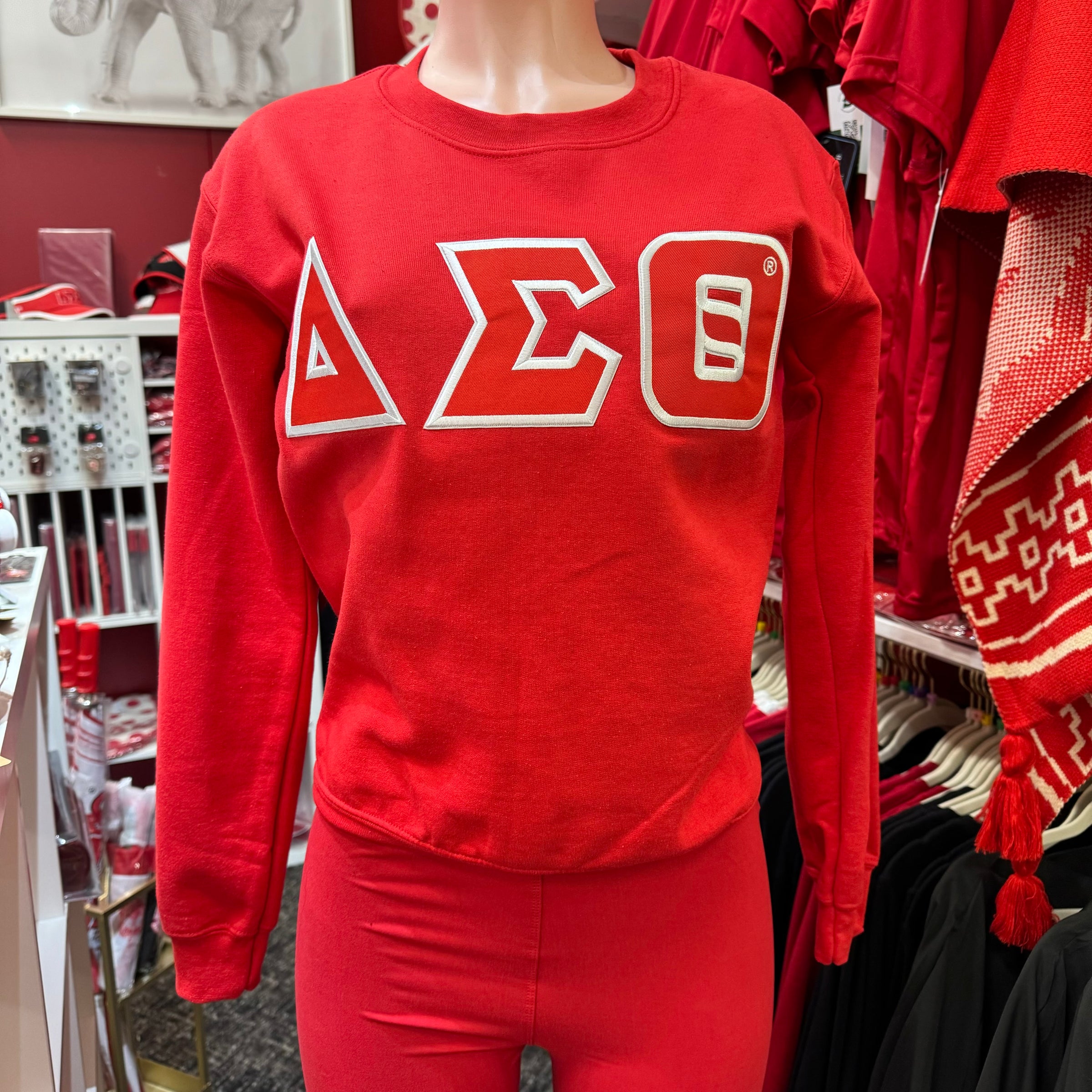 Delta Twill Letters Sweatshirt Red
