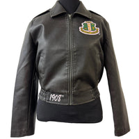 AKA Faux Leather Jacket Black Wash Effect