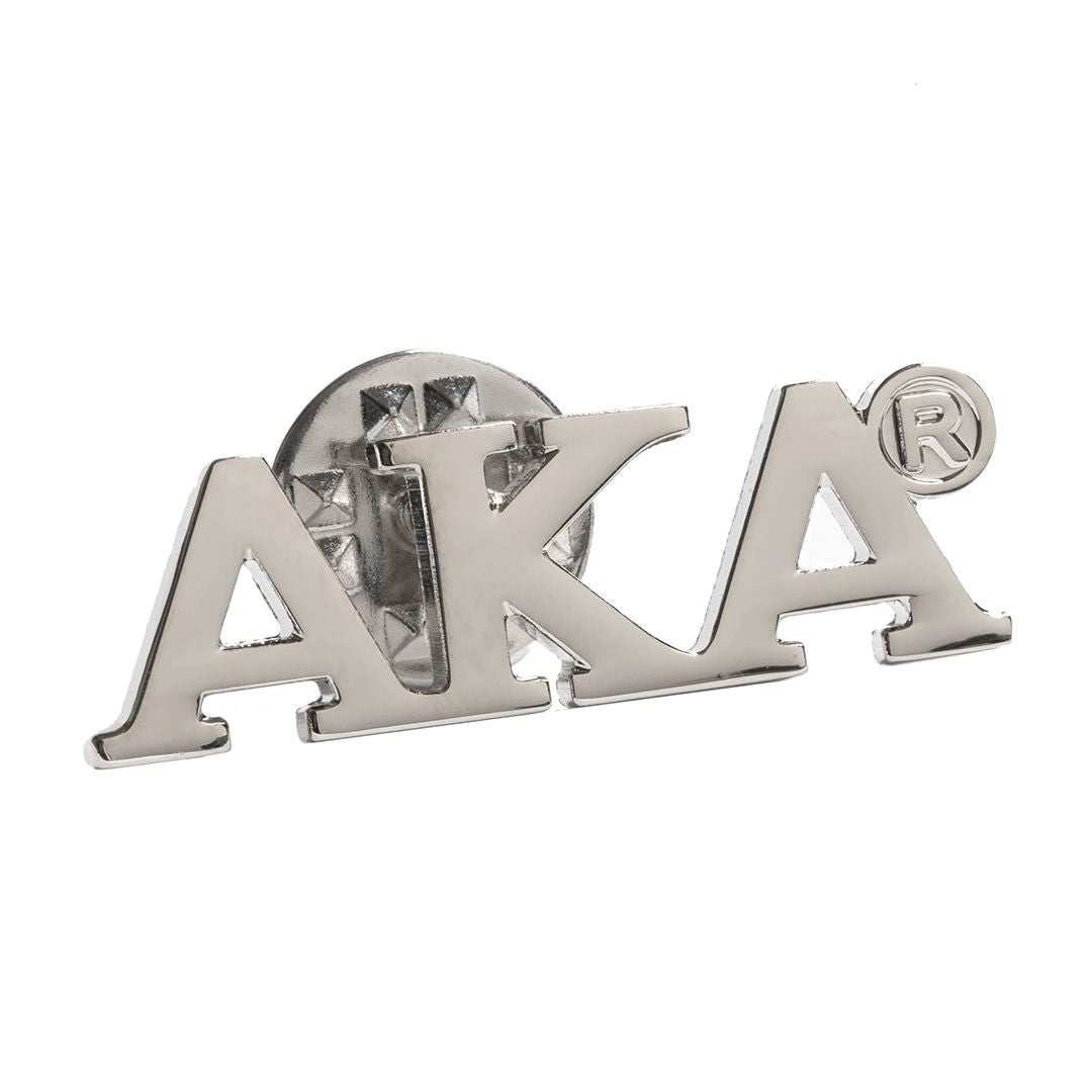 AKA 3 Letter Lapel Pin Silver