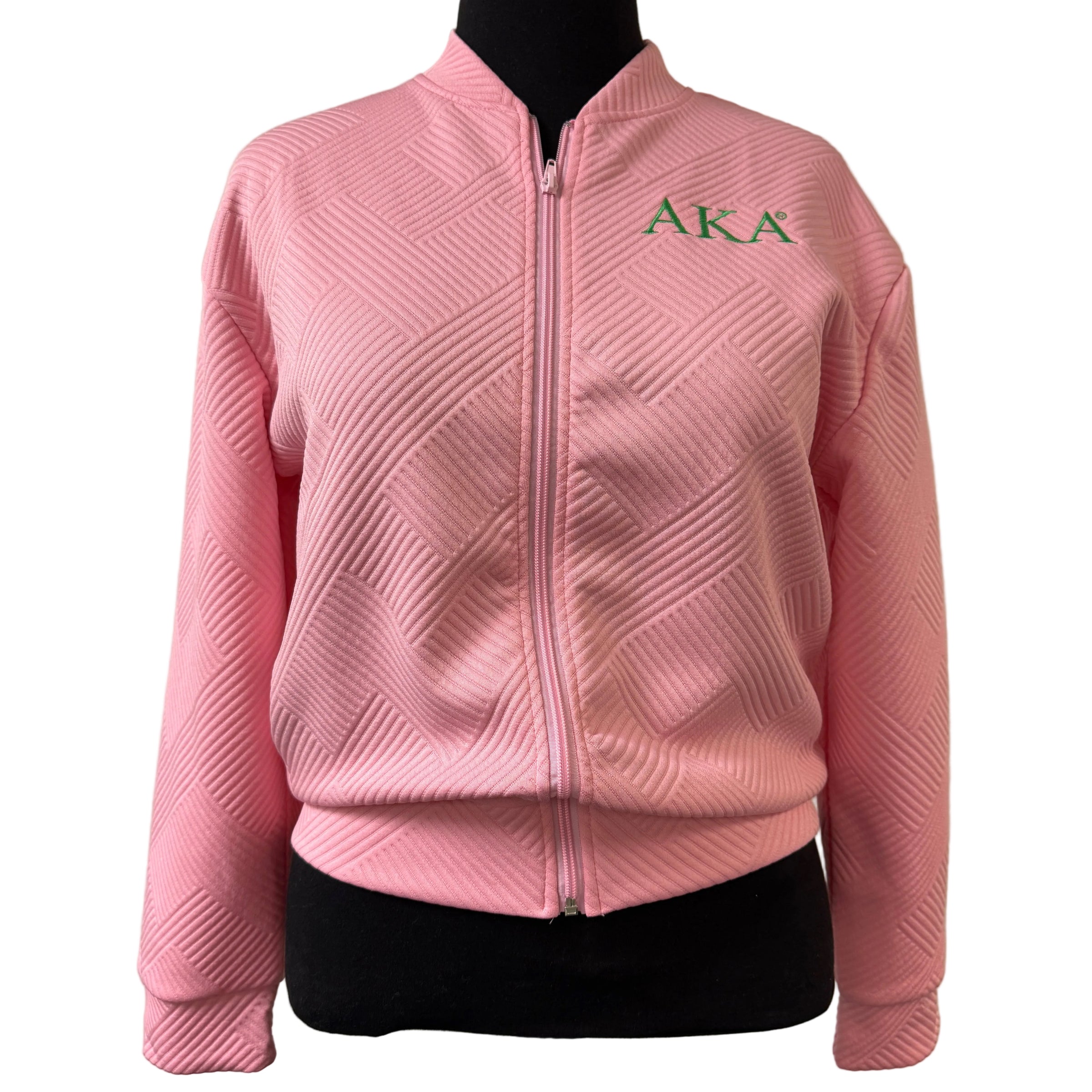 AKA Quilted Zip Jacket Pink