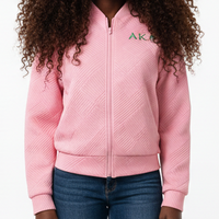 AKA Quilted Zip Jacket Pink